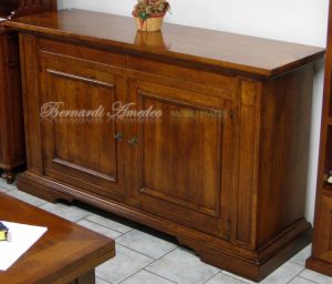 Sideboard made of solid walnut wood with 2 doors without inlays